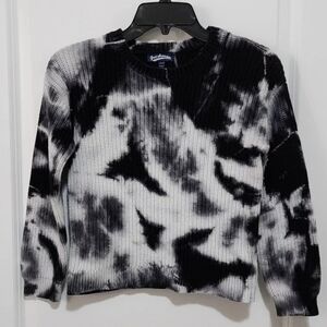 Freshman 1996 Girls L (12/14) Black Tie Dye 100% Cotton Chunky Sweater Pullover